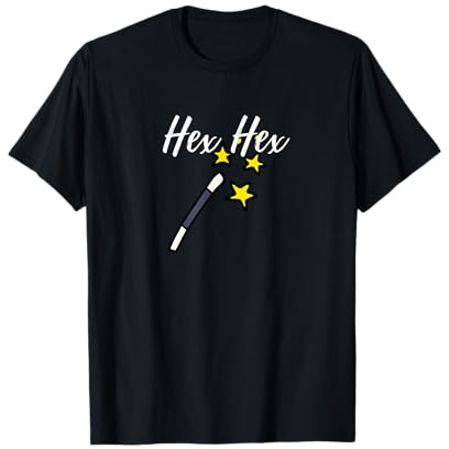 Feen Hexen Zauberer Elfen Designs Hex Hex T-Shirt Schwarz S Klassisch Magisch Crew Neck Kurzarm Unisex-Erwachsene, Unisex-Kinder