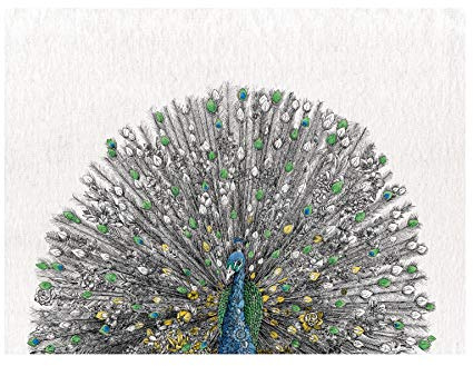 Maxwell & Williams Marini Ferlazzo Birds Bedrucktes Geschirrtuch mit Gang Gang Cockatoo Design, 100% Baumwolle, Schwarz/Weiß, 50 x 70 cm, Waschmaschinenfähig