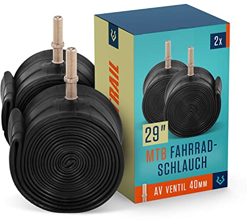 Alphatrail MTB Fahrradschlauch Rick 29 Zoll AV Autoventil 2X Set mit Mobilitätsgarantie I Kompatible Fahrradreifen Schwalbe, Continental, Conti, Maxxis, Onza, WTB, Michelin & Kenda