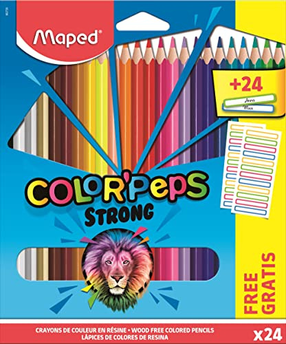 Maped - Crayons de Couleur Strong Color'Peps - 24 crayons de Coloriage