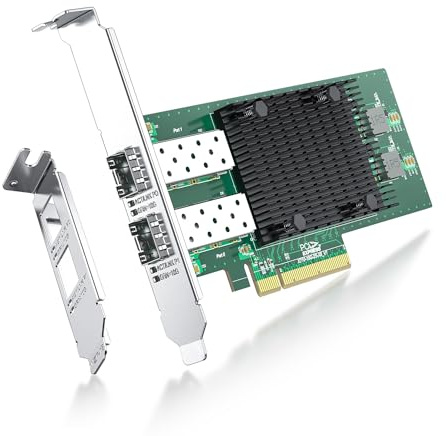 ipolex Carte réseau 10 GB, 2 Ports SFP+, Carte réseau 10GbE par Rapport à l’Intel X710-DA2, Prise en Charge de Windows Server/Windows/Linux/VMware(ne Prend Pas en Charge Mac OS)
