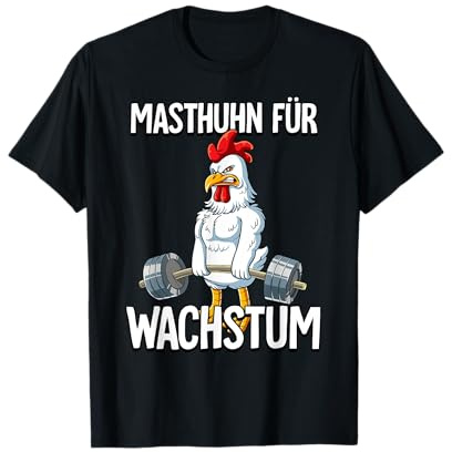 Kraftsport Geschenk Masthuhn Für Wachstum Bodybuilding Fitness Gym T-Shirt Schwarz Klein EU M