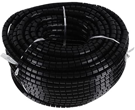 Copri Guaine Protettive per Cavi, Avvolgicavo a Spirale Resistente all'usura Uscita di Derivazione Anticorrosione Nera per Protezione (Diametro 22mm 50m)