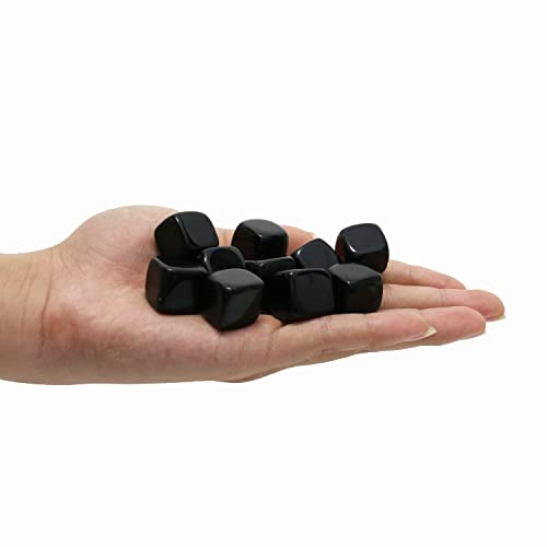 Nvzi fyrkantig tumlad polerad naturlig svart obsidiankristall, kristaller och helande stenar Kvartsbulk för Wicca, Reiki, helande energi, chakrastenar, trolldomstillbehör (10 st)