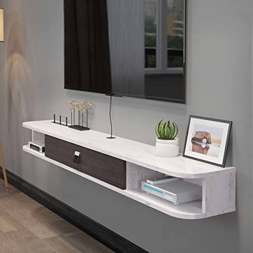 IBOWZ Meuble TV Suspendu Meuble TV Flottant, Console TV Suspendue Unité De Rangement TV Murale Unité Murale Flottante De Divertissement pour La Maison Et Le Bureau (Taille: 120cm, Couleur: Noyer)