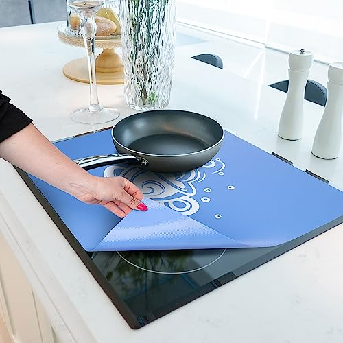 HomeMakers Induction Hob Protector Mat, Large 61x53cm, Heat Resistant Silicone Mat, Induction Hob Cover Protector, Easy to Clean & Cut to Fit Cover for Cooking to Prevent Hob from Scratches(Coffee)