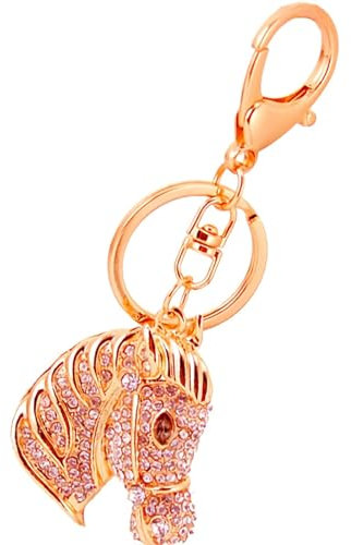 ROBAUN-Keychain Pferdekopf-Schlüsselanhänger, Handtaschen-Pferde-Schlüsselanhänger, Strass-Schlüsselanhänger, Geldbörse, Taschenanhänger, Handtasche, Rucksack-Zubehör
