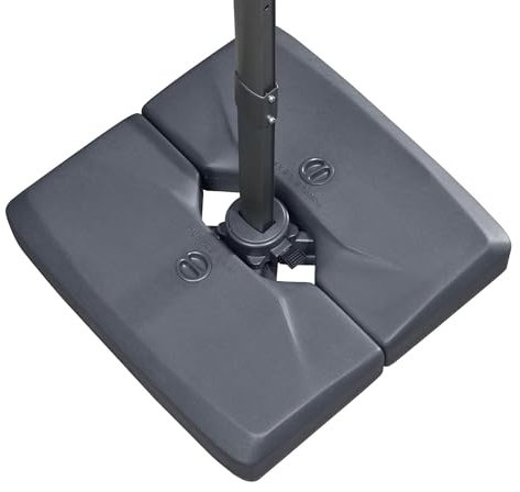 PURPLE LEAF Patio Umbrella Base Water and Sand Filled Weighted Base Outdoor Umbrella Base for Cantilever Offset Umbrella, 90KG, Grey