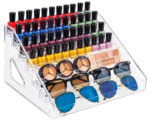 Vebetter 7 Niveaux Boite Rangement Vernis à Ongles Presentoir Vernis Rangement Acrylique pour Table Bureau ou Étagère Présentoir de Rouge à Lèvres Stockage Boîte Cosmétique Multifonctionnel.