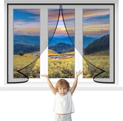 Fliegengitter Gewebe 115x115cm Schwarz Selbstklebendes moskitonetz fenster mit selbstklebendem doppelseitigem Klebeband Für Fliegengitter Fenster & Tür