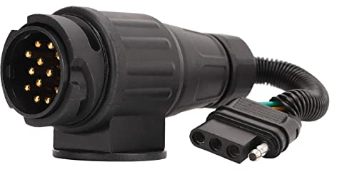 AOWINHIT Wohnmobil-Anh?ngerstecker-Adapter ¡§C 13-poliger EU-Rund- auf 4-poliger US-Flachkonverter die Umr¡§1Stung von Europ?ischen auf Amerikanische Anh?nger,Elektrofahrzeuge und -Roller