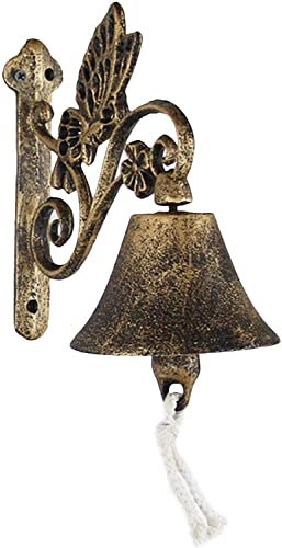Türglocke Gusseisen, Türglocke aus Gusseisen, Garten Türklingel mit schönen Blumen Weingarten(Brown)