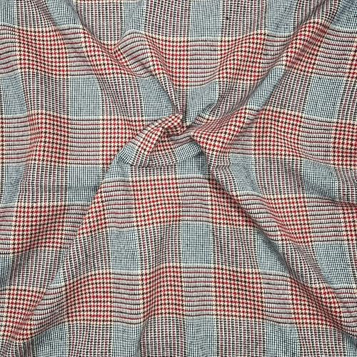 Hochwertiger Wollstoff, 140 cm breit, Meterware, verschiedene Drucke/Farben (rot kariert)
