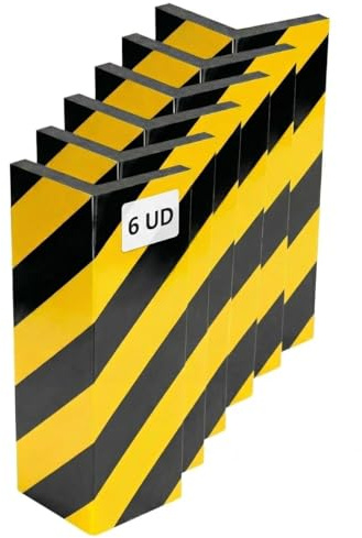 Mousse Protection Garage,Jaune et Noir, 6 Pièces, 40x15x2 cm | Protection Colonnes et Murs, Mousse Haute Densité 2 cm, Antichoc Parking Voiture Intérieur