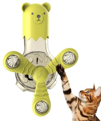 Moulin à vent pour animaux de compagnie | Jouet à vent coloré | Distributeur de friandises amusant, jeu de nourriture portable pour chat de petite, moyenne et grande race