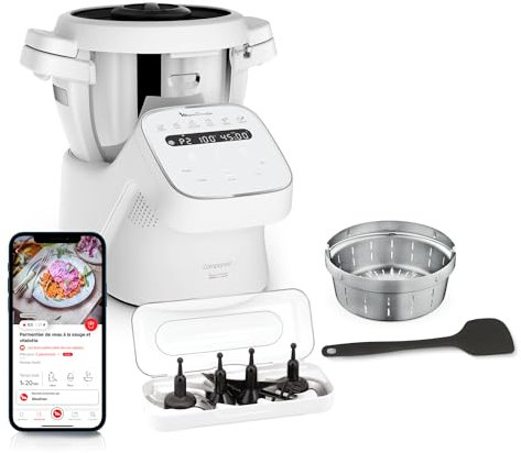 Moulinex Companion, Robot da Cucina Multifunzione per 10 Persone, 14 Funzioni e Modalità Manuale, Capacità 3L, Colore Grigio, HF8401F1