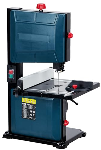 8 in Band Saw, ExploreHorizon 0-45 Tilting Range, 3A & 1800RPM Pure Copper Motor Bandsaw, Benchtop Band Saw with Fence and Miter Gauge, for Woodworking Aluminum Plastic