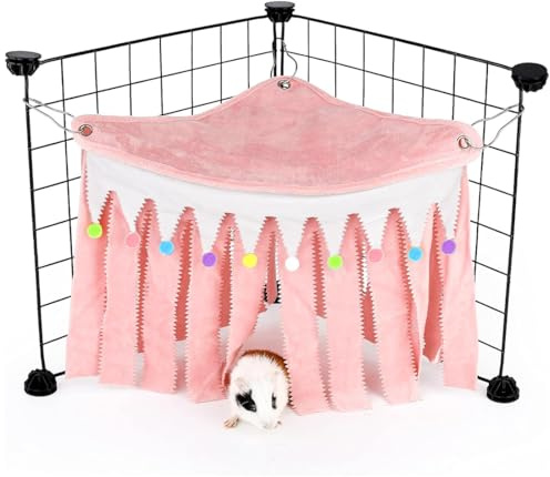 YUPZAR Nascondiglio per Piccolo Animali,Guinea Pig Hideout,Amaca per Criceti,Tenda per Criceti,Piccolo Animale Tenda,Accessori Porcellino d'india,Accessori per Criceti,Accessori per Gabbie(Rosa)