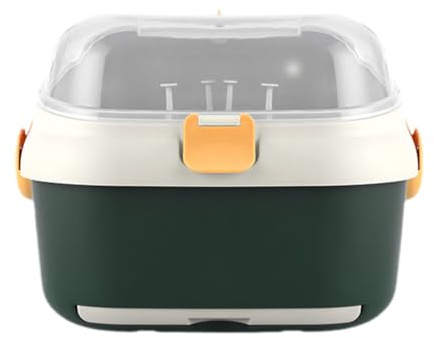 GARIOUANS Boîte de Séchage pour Biberons Multifonctionnelle Grosse Taille Vert et Blanc Couvercle Anti-Poussière Étui de Rangement Pratique pour Accessoires D’Allaitement et Vaisselle