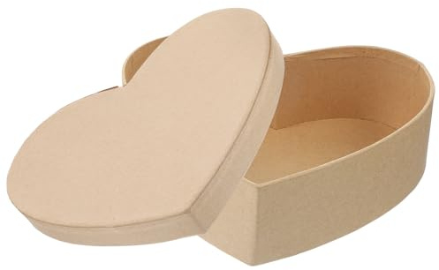 DIYEAH Geschenkbox für Valentinstag aus Kraftpapier Herzförmige mit Deckel Beige Papierbox für Süßigkeiten und Schmuck und Dessert Shop Verpackung