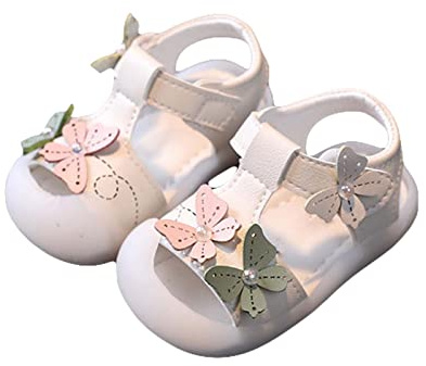 Sandales pour bébé garçon et fille - Chaussures d'été pour apprendre à marcher - Chaussures à bout fermé - Semelles souples antidérapantes - Chaussures d'apprentissage avec boucle réglable - Sandales