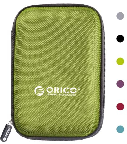 ORICO Festplattentasche 2,5 Zoll HDD SSD Case mit Innengröße 140x90x25mm zum Organisieren von 2,5'' Festplatten und Computer-Zubehör,Grün(PHD-25)