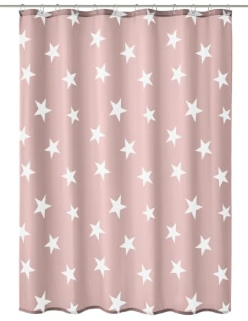 Kleine Wolke Cortina de Ducha Nova, 180 x 200 cm, Rosa Vieja | Certificado Oeko-Tex, resistente al agua, ojales reforzados, con banda de peso, tejido textil suave, lavable a máquina