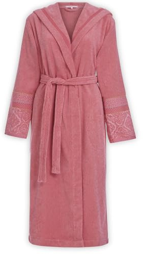 PIP Studio Jacquard frottébadrock för kvinnor, mjuk cellig grön med huva, Korall, XS