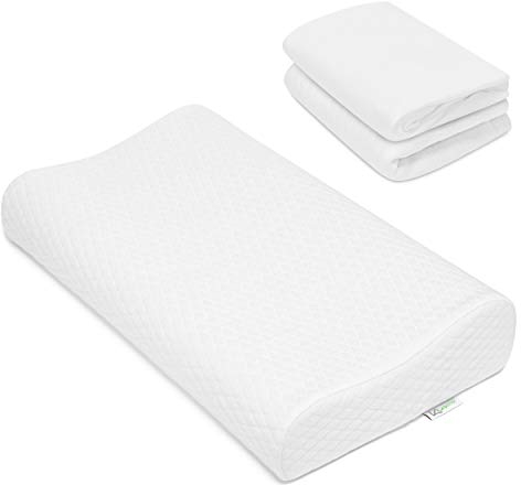 KEINerlei® Nackenkissen inkl. 2 Bezüge, Orthopädisches HWS Nackenstützkissen aus viskoelastischem Gelschaum, Kopfkissen für Rücken- und Seitenschläfer, 60 x 35 cm
