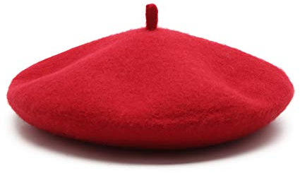 KONO Frauen Baskenmütze Französische Art Beanie Cap Winter Warm Wolle Baskenmütze Damen (Ziegelrot)