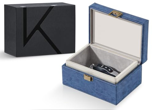 KENARK KK6 Faraday Box für Autoschlüssel, Signalabschirmung & Aufbewahrung | Signalabschirmung, Aufbewahrung für Autoschlüssel, Hochwertiges Kunstleder Für Zuhause & Büro, Blau