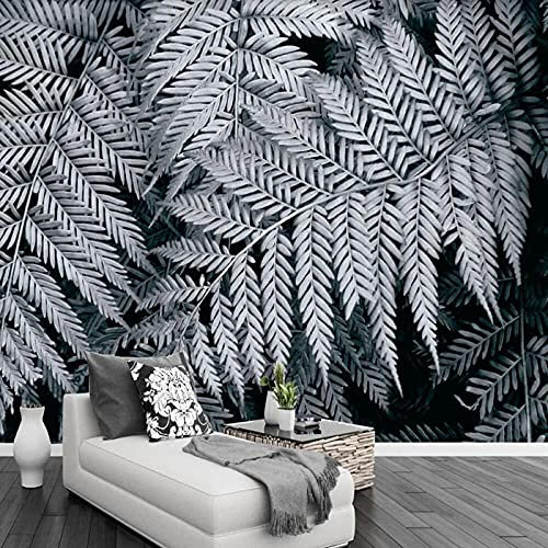 Photo Wallpaper,Custom Photo Wallpaper 3D Black and White Fern Plant Leaves Mural Living Room Tv Sofa Bedroom Background Wall Home Decor Fresco-430 * 300Cm