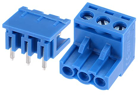 sourcing map 5 Satz Schraubklemmenblock für Leiterplattenmontage 5.08 mm Raster 3 Stifte 15A Stecker für Elektrik Instrumente