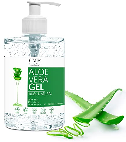 Reines Aloe Vera Gel 100% Natural. Wirkt feuchtigkeitsspendend, beruhigend und hautberuhigend. Nach dem Waxing, Aftershave, Rasieren & After Sun - Aloe After Care - 500 ml