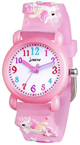 Vicloon Kinder Quarz Uhr, Kinder Uhr mit 3D Cartoon Design, 30M wasserdichte, Silikon Armband, Japanischen Quarzwerk, Gut Lesbar, Lern Armbanduhr für Kind, Jungen und Mädchen(Rosa)