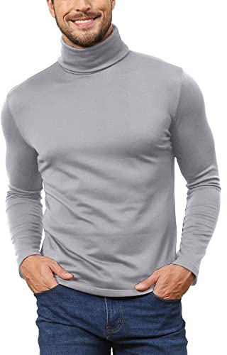 Pull Col Roulé Hommes T-Shirts Pulls Homme Manches Longues Casual Base Slim Fit Hiver sous