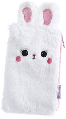 NUOBESTY Federmäppchen Aus Plüsch Multifunktions-tasche Mit Kaninchenohr-design Für Schreibwaren Kosmetik Handy Und Münzen Waschbar Geeignet Für Schule Und Büro