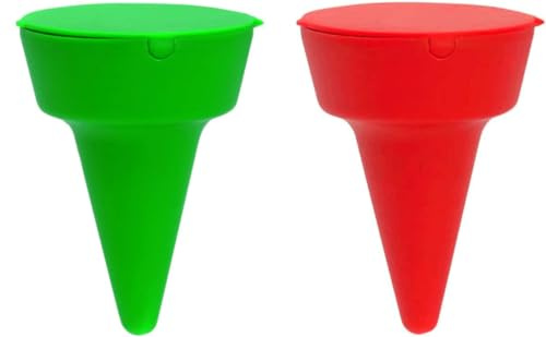 Cenicero Playa con Tapa Cono 【Tapón Antiolor】 Cenicero Portatil - 2 unidades - 【6cm】 - Rojo/Verde