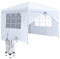 TRMLBE Pabellón 3x3 Carpa de Fiesta Plegable Estable a Prueba de Agua a Prueba de Invierno con 4 Paneles Laterales y Ventanas para Fiesta en el Jardín Reunión Familiar - Blanco
