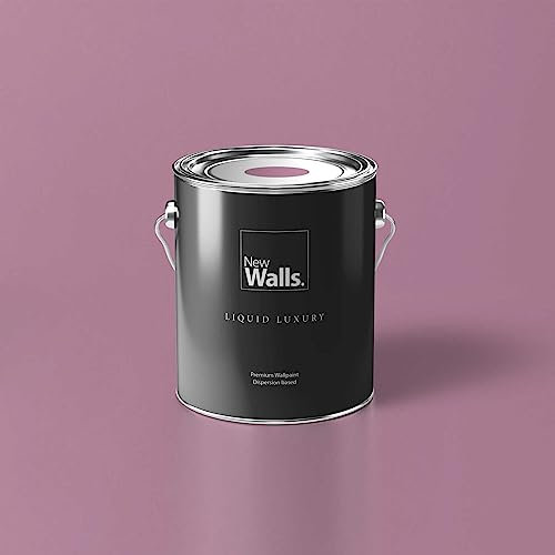 New Walls Premium Wandfarbe Pink, Flieder Liquid Luxury Dispersionsfarbe für Innenräume – 5 L