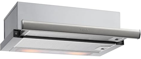 Teka TL 7420.2 - Hotte aspirante 70 cm, extracteur de cuisine extensible, 2 vitesses + intensive, hotte télescopique ou extra-plate, commandes mécaniques et éclairage LED, couleur acier inoxydable