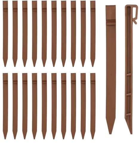 Lot de 20 piquets d'ancrage en Plastique Robuste pour Bordure de Paysage, 24,6 cm, piquets d'ancrage pour Bordure de Jardin, terrasse, tentes de Jardin