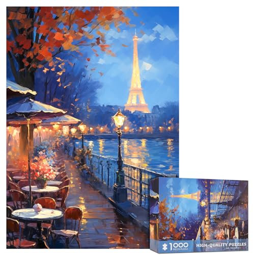 1000 piece jigsaw puzzles for adults-Paris at Night puzzle Jigsaw Puzzles 1000 Pieces Eiffel Tower Puzzles for Adults 1000 Pieces Paris Night View Oil Painting Puzzle 1000 Pieces for Adults