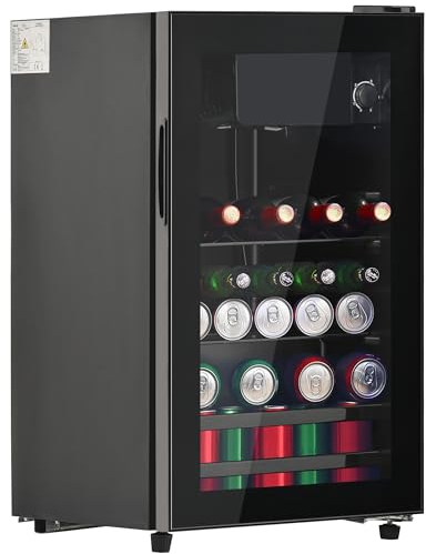 Rtopsu Mini Frigo 76 L (3L Congelato + 73L Refrigerato), Frigorifero per Hotel Ufficio Casa, 106 kWh/Anno, Temperatura Regolabile, Classe F, 43dB, 71,6x43,5x40 cm, Nero