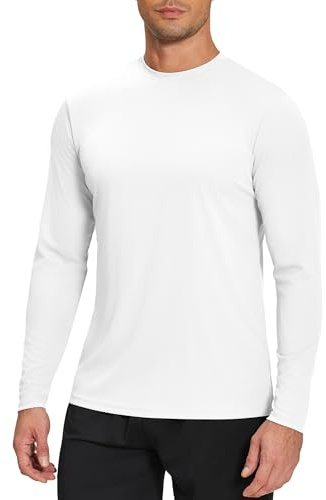 Weardear T-Shirt Sportive da Uomo Protezione UV UPF 50+ Maglia Sportiva Protezione Solare Maglietta Funzionale Leggero Girocollo Traspirante Manica Lunga Rashguard Palestra Allenamento Fitness Top