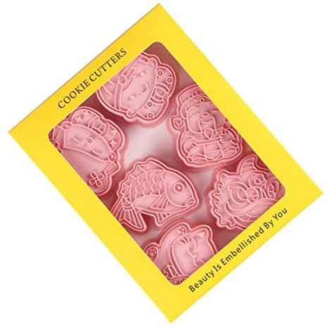 Hoement 6-teilige Keks Ausstechformen Satz Zum Chinesischen Neujahr 3d-prägeform Backform Für Keksteig Zuckerpaste Marzipan