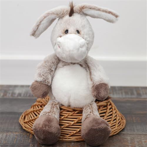 champracer Poupée au motif d'âne, Trotro le petit âne, doudou debout - Adorable poupée d'âne suspendue - Peluche réaliste en peluche douce - Pour câliner et jouer (marron, 32 cm)