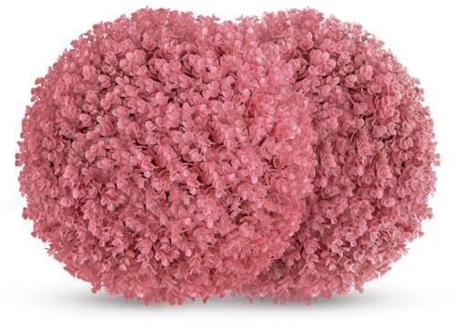 GIANTEX 2 sfere di bosso, 44 cm, pianta artificiale di eucalipto, a forma di bosso, resistenti ai raggi UV, piante artificiali, palline decorative, per matrimonio, giardino, casa