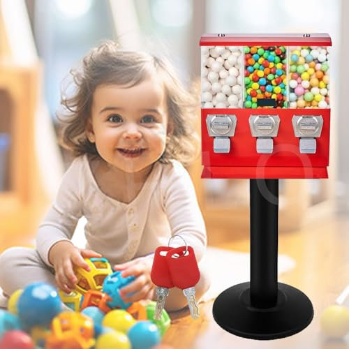 ZHLINGQ Distributore Automatico di Caramelle Commerciali con Supporto - Distributore Automatico - Distributore Commerciale di Gomme da Masticare E Caramelle con Supporto,Red-1to1.37inOutlet