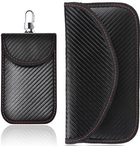 CATOR 2 Pack Borsa per Chiavi, Portachiavi Auto Antifurto per Protezione Chiave Auto Custodia Keyless RFID Blocker Protezione Antifurto per Custodia Protettiva, 100% Blocca i Segnali Delle Auto
